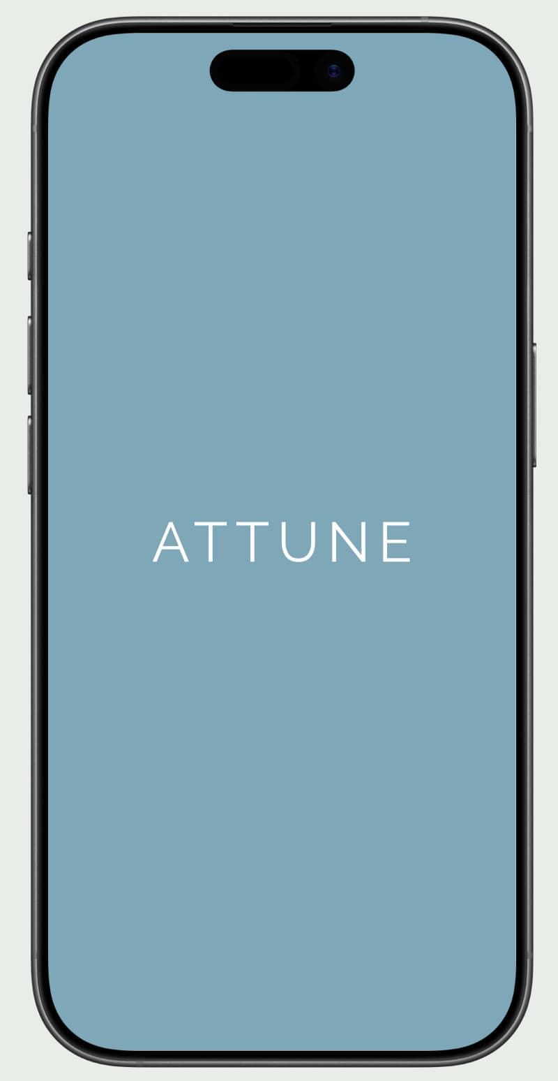 ATTUNE splash screen on a phone