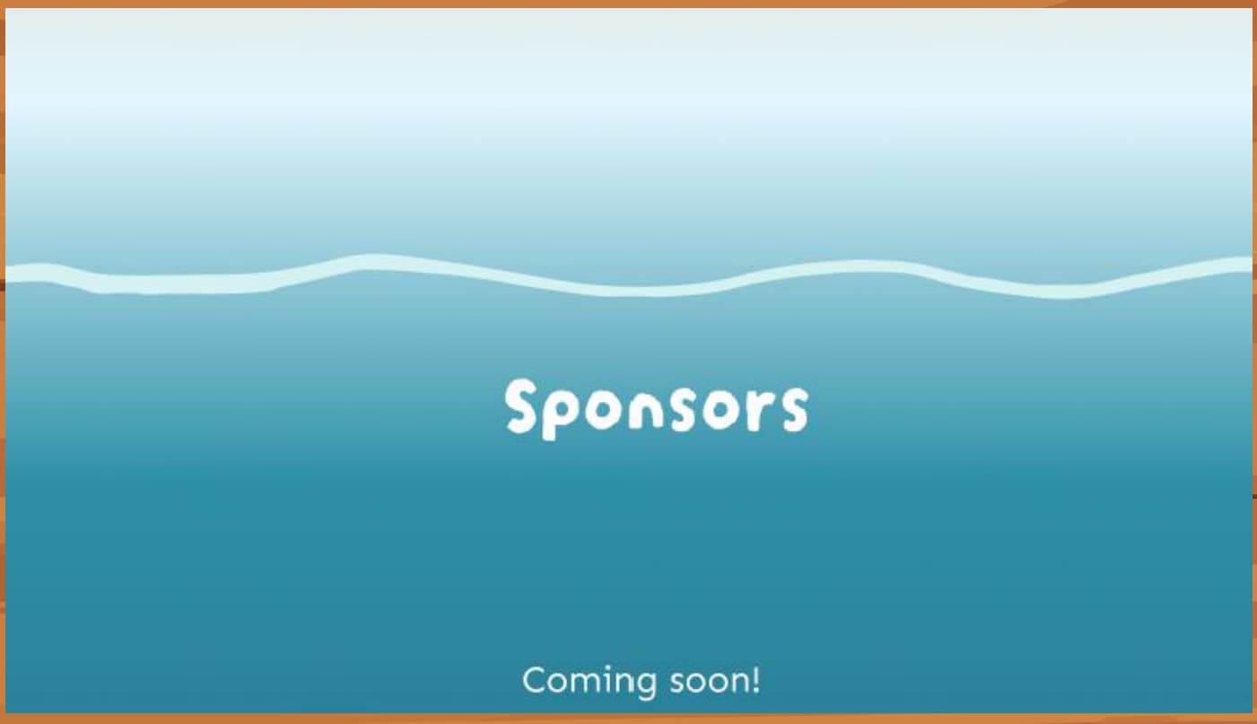 Sponsors section with a hard horizontal water transition